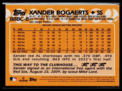 2023 Topps Chrome Xander Bogaerts 1988 Topps Baseball 35th Anniversary #88BC-8