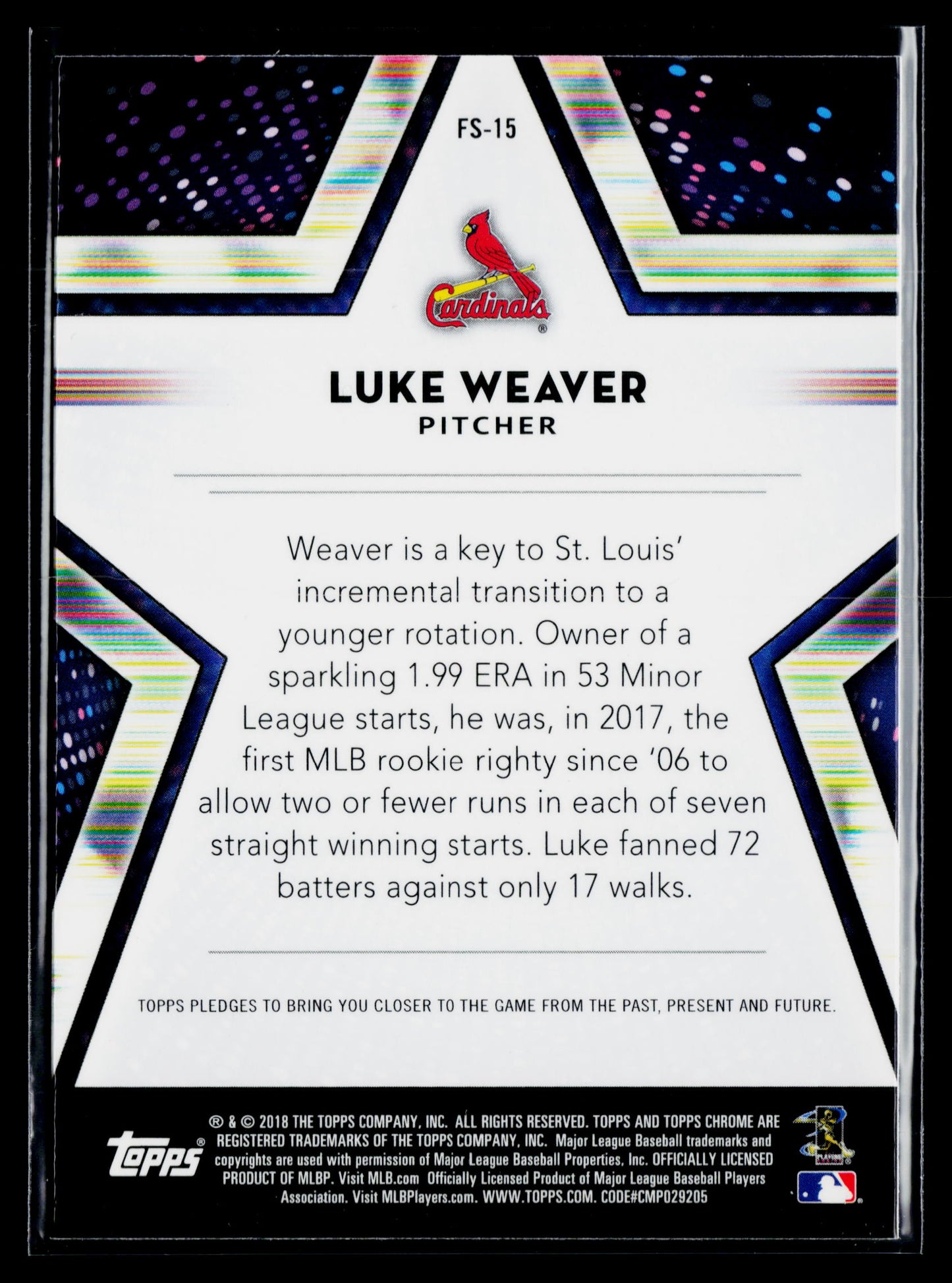 2018 Topps Chrome Luke Weaver Future Stars #FS-15
