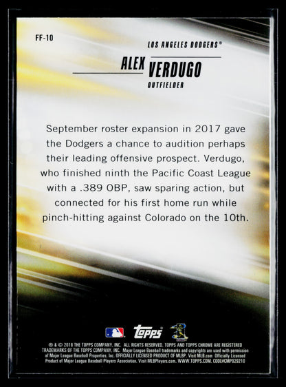 2018 Topps Chrome Alex Verdugo Freshman Flash #FF-10