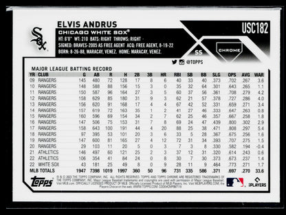 2023 Topps Chrome Update Elvis Andrus Pink #USC182