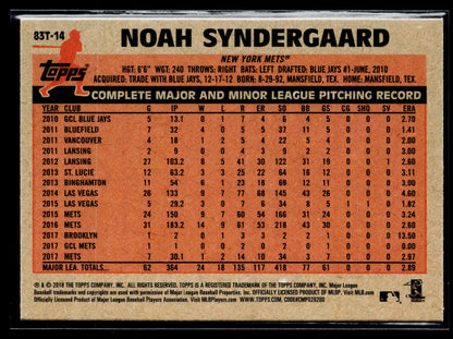 2018 Topps Chrome Noah Syndergaard 1983 Topps #83T-14