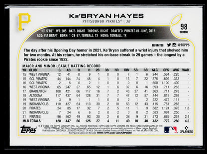2022 Topps Chrome Ke'Bryan Hayes Refractor #98