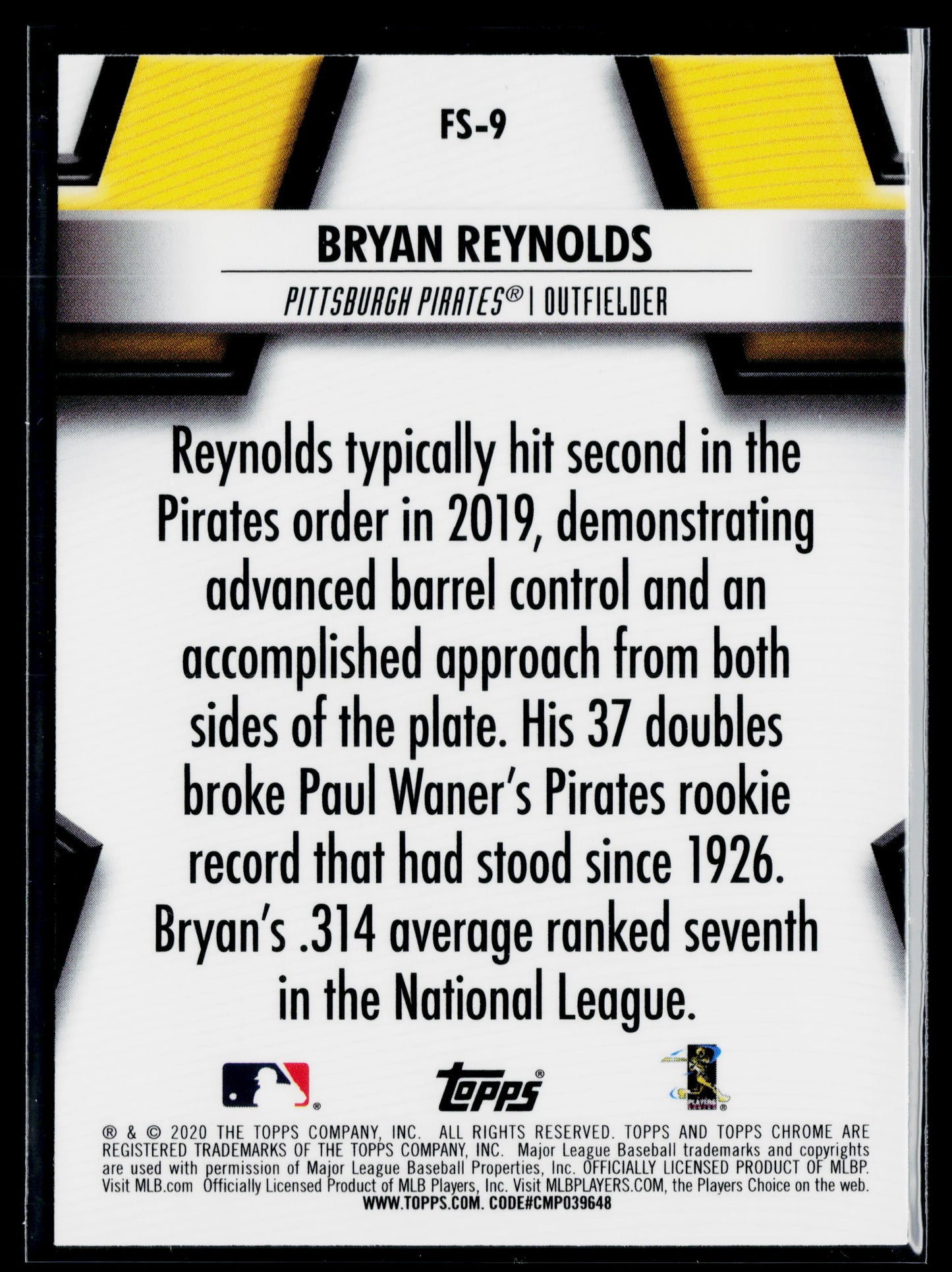 2020 Topps Chrome Bryan Reynolds Future Stars #FS-9