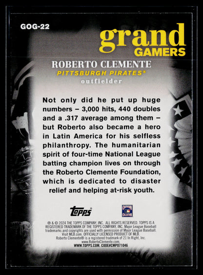 2024 Topps Roberto Clemente Grand Gamers #GOG-22
