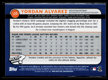 2020 Topps Big League Yordan Alvarez Rookie #123