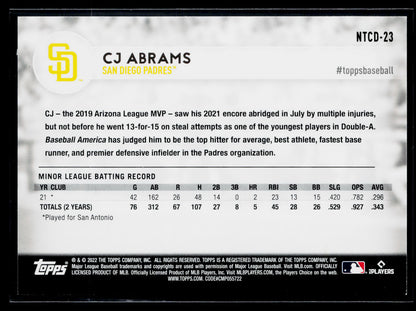 2022 Topps International Trading Card Day CJ Abrams #NTCD-23