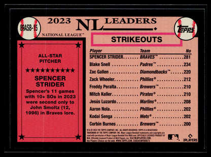 2024 Spencer Strider 1989 Topps 35th Anniversary All-Stars Foil #89ASB-15
