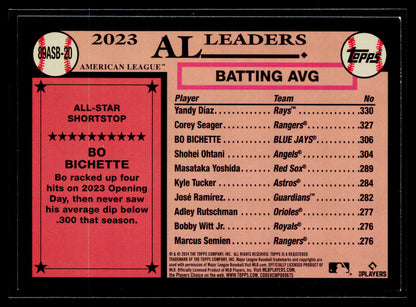 2024 Bo Bichette 1989 Topps 35th Anniversary All-Stars Foil #89ASB-20