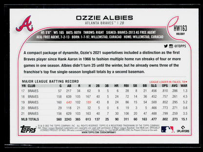 2022 Topps Holiday Ozzie Albies #HW163