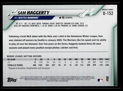 2020 Topps Update Sam Haggerty Rookie Rainbow Foil #U-152