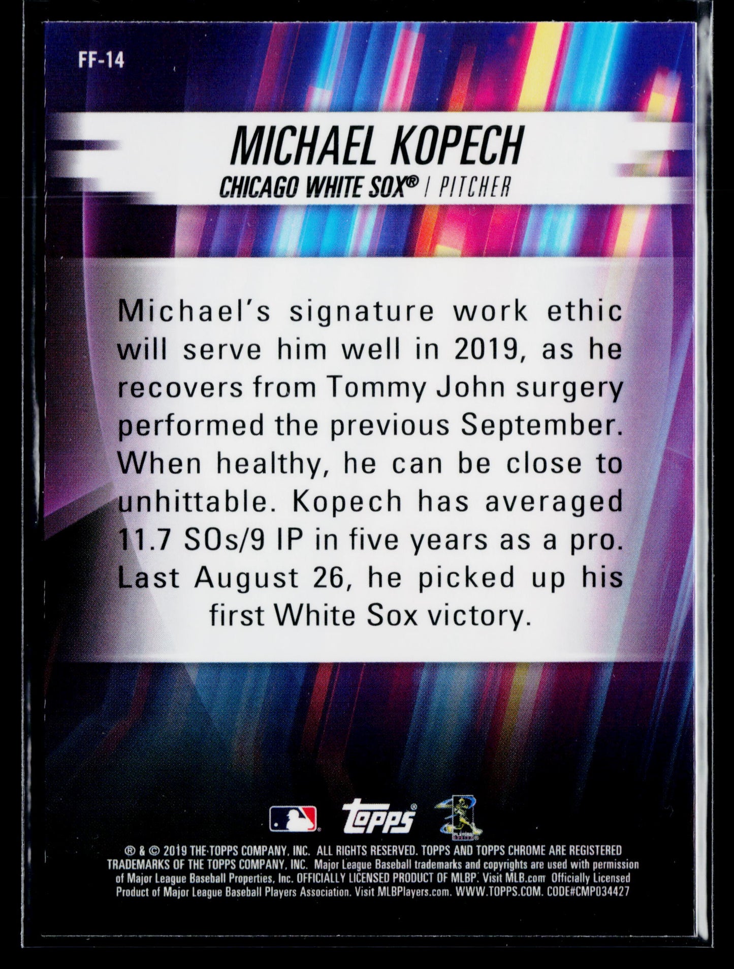2019 Topps Chrome Michael Kopech Freshman Flash #FF-14