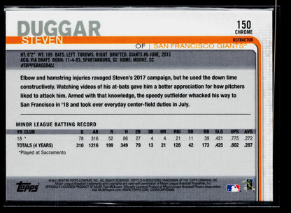 2019 Topps Chrome Steven Duggar Rookie Refractor #150
