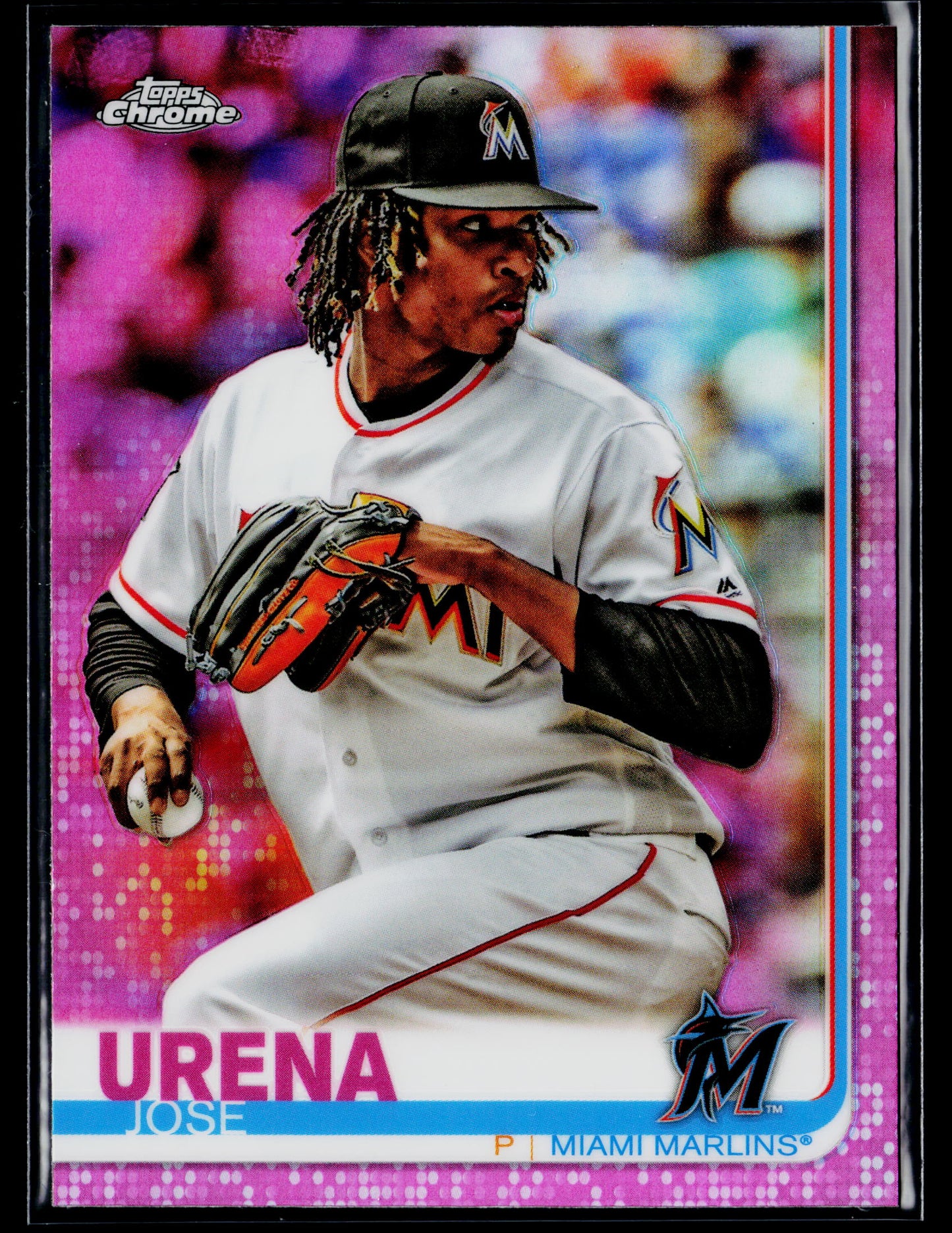 2019 Topps Chrome Jose Urena Pink Refractor #199