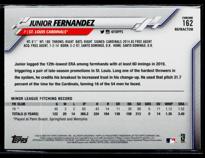 2020 Topps Chrome Junior Fernandez Rookie Refractor #162