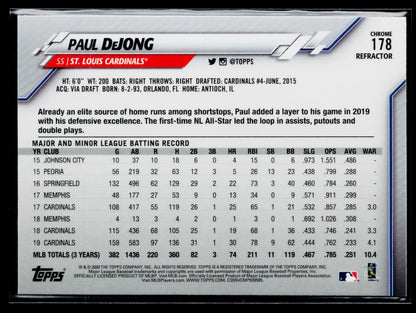 2020 Topps Chrome Paul DeJong X-Fractor Refractor #178