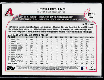 2022 Topps Chrome Update Josh Rojas Purple #USC172