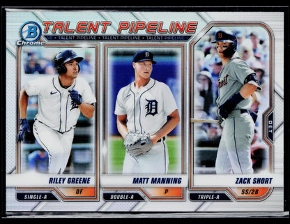 2021 Bowman Zack Short / Riley Greene / Matt Manning Talent Pipeline #TP-DET