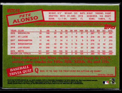 2020 Topps Chrome Pete Alonso 1985 Topps Baseball #85TC-18