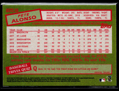 2020 Topps Chrome Pete Alonso 1985 Topps Baseball #85TC-18