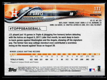 2018 Topps Chrome J.D. Davis Rookie Refractor #177