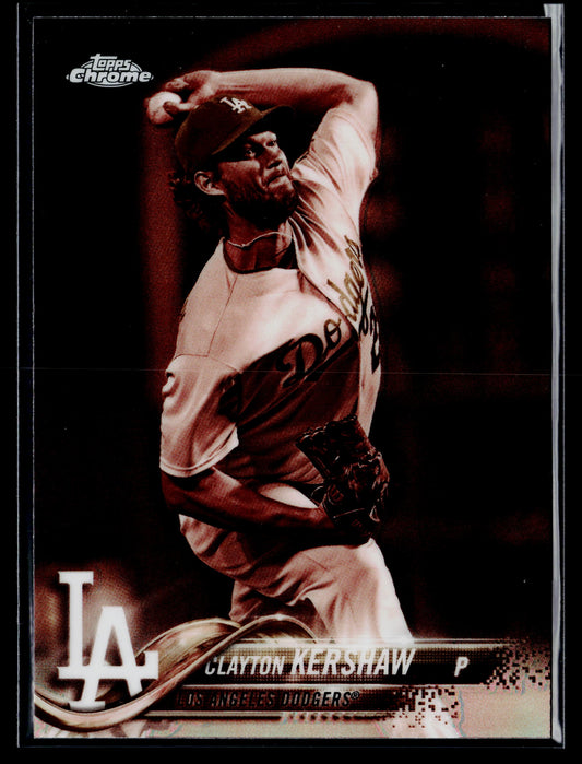 2018 Topps Chrome Clayton Kershaw Sepia Refractor #121