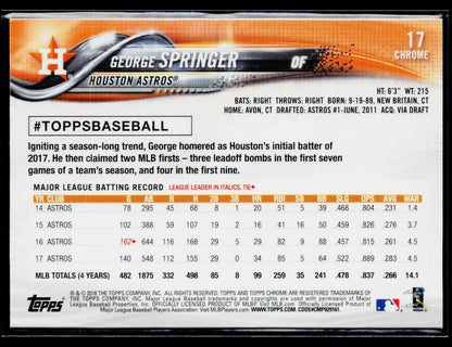 2018 Topps Chrome George Springer Prism Refractor #17