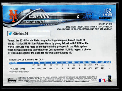 2018 Topps Chrome Tomas Nido Rookie Sepia Refractor #152