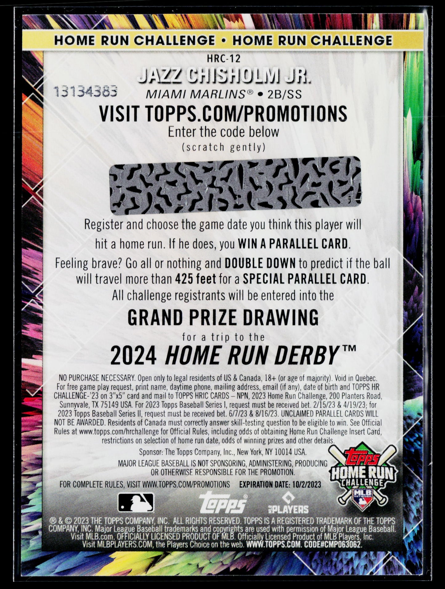 2023 Topps Jazz Chisholm Jr. Home Run Challenge (Series One) #HRC-12