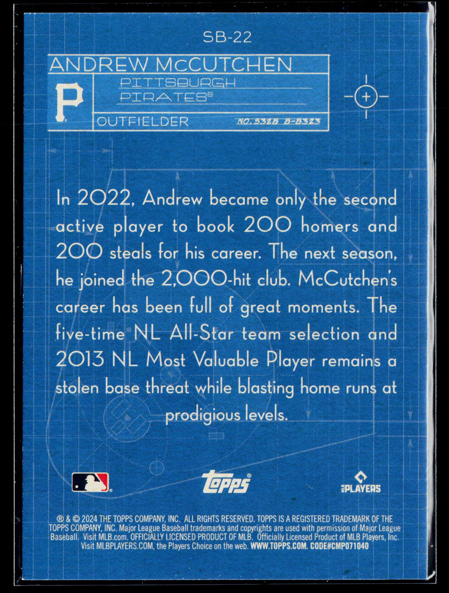 2024 Topps Andrew McCutchen Superstar Blueprint Blue #SB-22