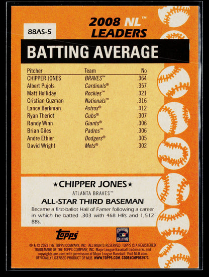 2023 Topps Chipper Jones 1988 Topps Baseball 35th Anniversary All-Stars #88AS-5