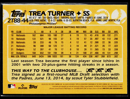 2023 Trea Turner 1988 Topps Baseball 35th Anniversary (Series Two) #2T88-44