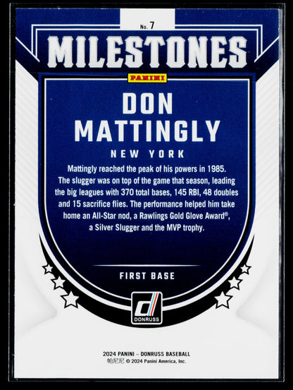 2024 Donruss Don Mattingly Milestones #7