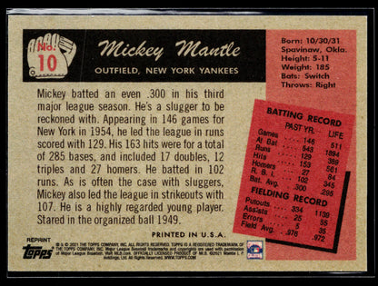 2021 Topps x Mickey Mantle Mickey Mantle #10