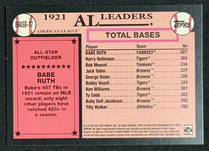 2024 Topps Babe Ruth 1989 Topps Baseball 35th Anniversary All-Stars #89ASB-17