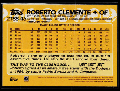 2023 Roberto Clemente 1988 Topps Baseball 35th Anniversary (Series Two) #2T88-46