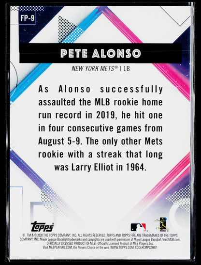 2020 Topps Chrome Pete Alonso Topps Fire NBCD Preview #FP-9