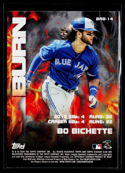 2020 Stadium Club Bo Bichette Bash & Burn #BAB-14