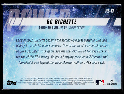 2022 Stadium Club Bo Bichette Power Zone #PZ-11