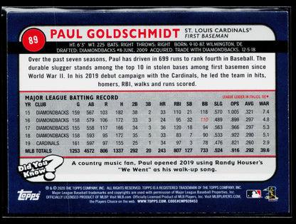 2020 Topps Big League Paul Goldschmidt #89