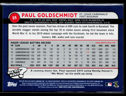 2020 Topps Big League Paul Goldschmidt #89