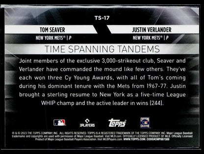 2023 Topps Update Justin Verlander / Tom Seaver Time Spanning Tandems #TS-17