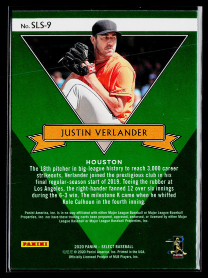 2020 Panini Select Justin Verlander Select Stars #SLS-9