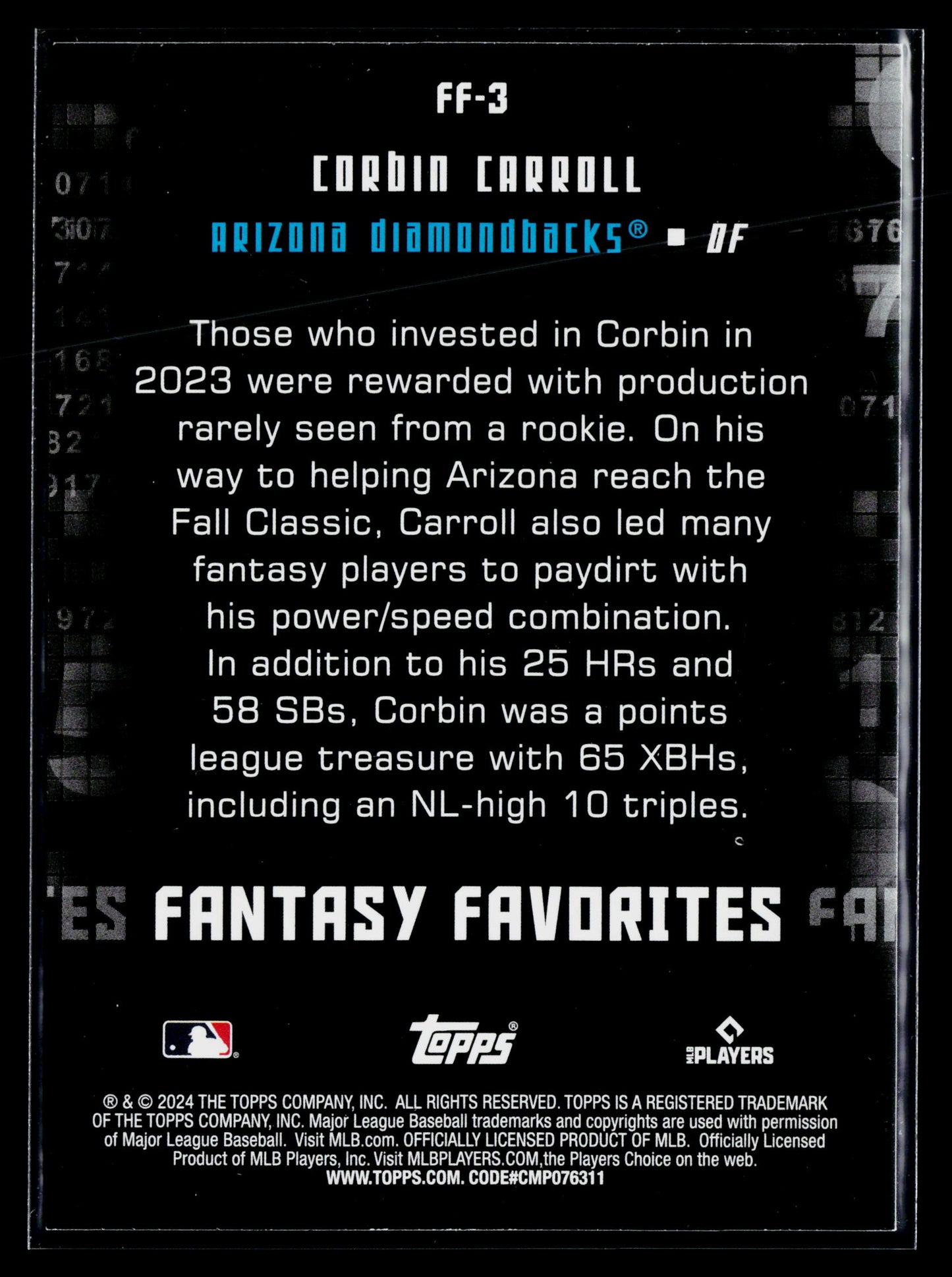 2024 Topps Corbin Carroll Fantasy Favorites #FF-3