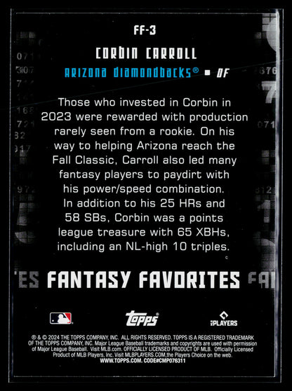 2024 Topps Corbin Carroll Fantasy Favorites #FF-3