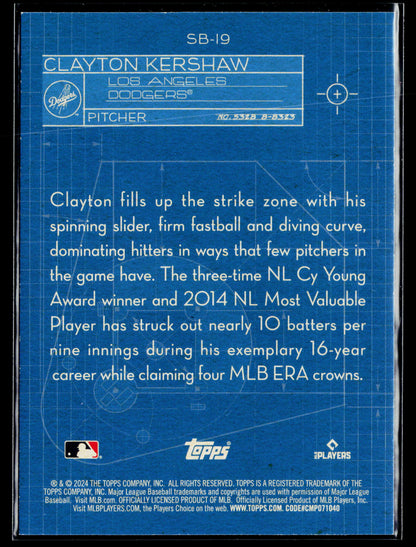 2024 Topps Clayton Kershaw Superstar Blueprint #SB-19