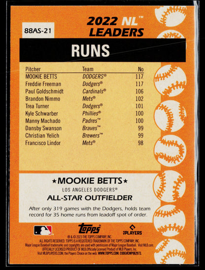 2023 Topps Mookie Betts 1988 Topps Baseball 35th Anniversary All-Stars #88AS-21