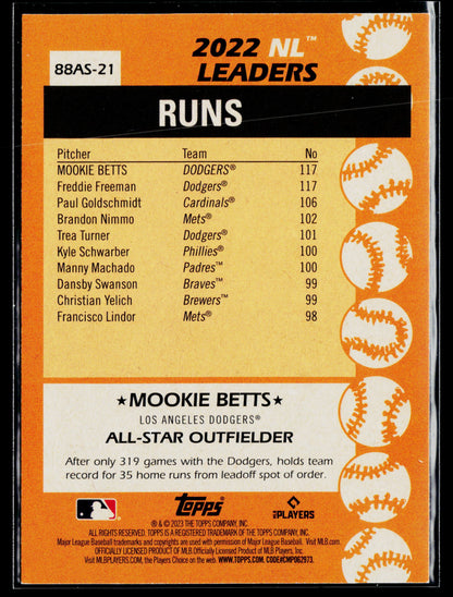 2023 Topps Mookie Betts 1988 Topps Baseball 35th Anniversary All-Stars #88AS-21