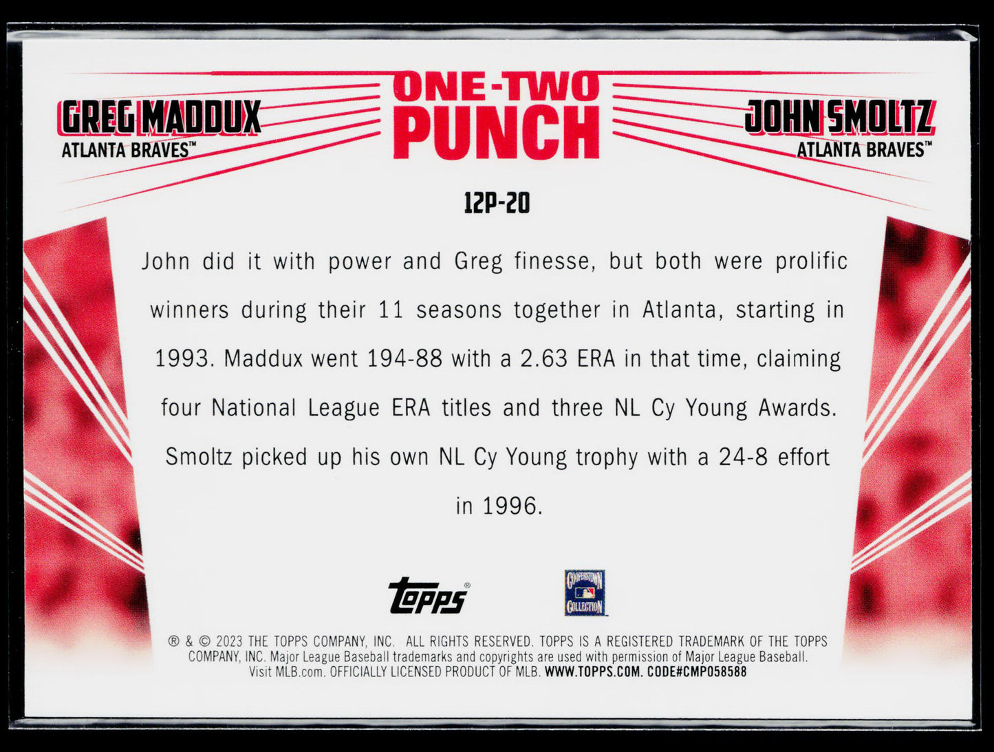2023 Topps Greg Maddux / John Smoltz One-Two Punch #12P-20