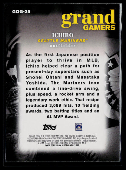 2024 Topps Ichiro Grand Gamers #GOG-25