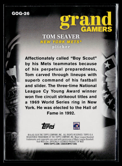 2024 Topps Tom Seaver Grand Gamers #GOG-26
